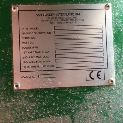 McCloskey R105 Screener 2017 700hrs